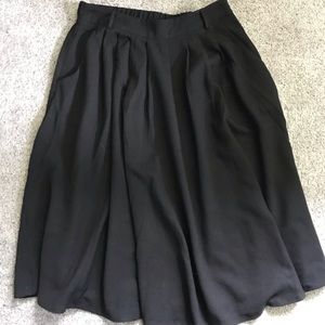 Long Black Modcloth Skirt with Pockets & BeltLoops